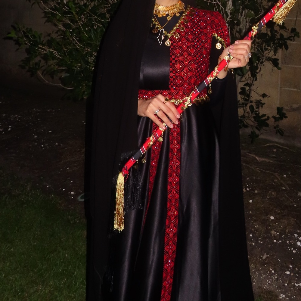 Beautiful Palestinian Thobe Dress – Red and Black. Modest dress. Hijabi. Thobe